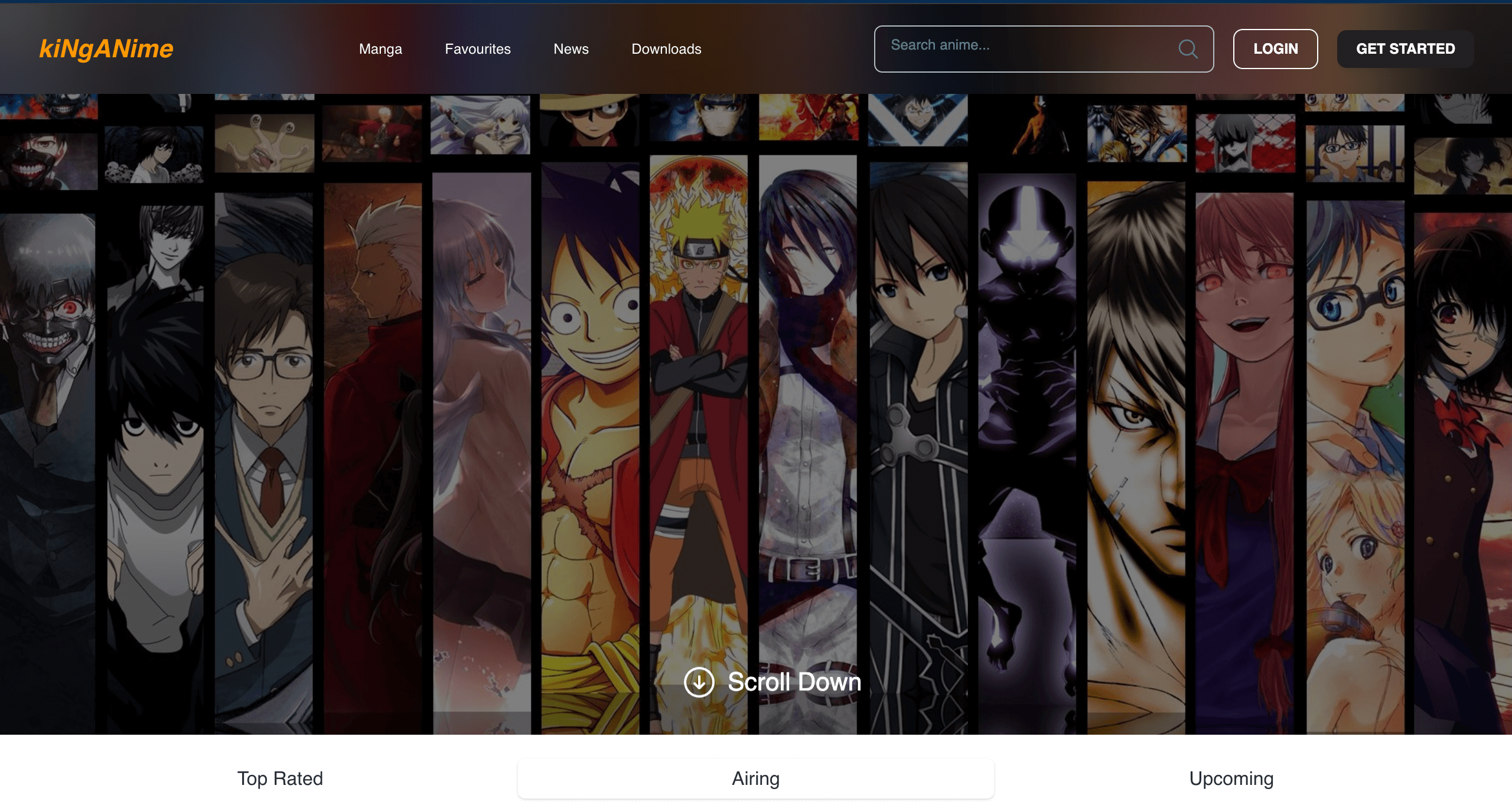 Anime website project thumbnail