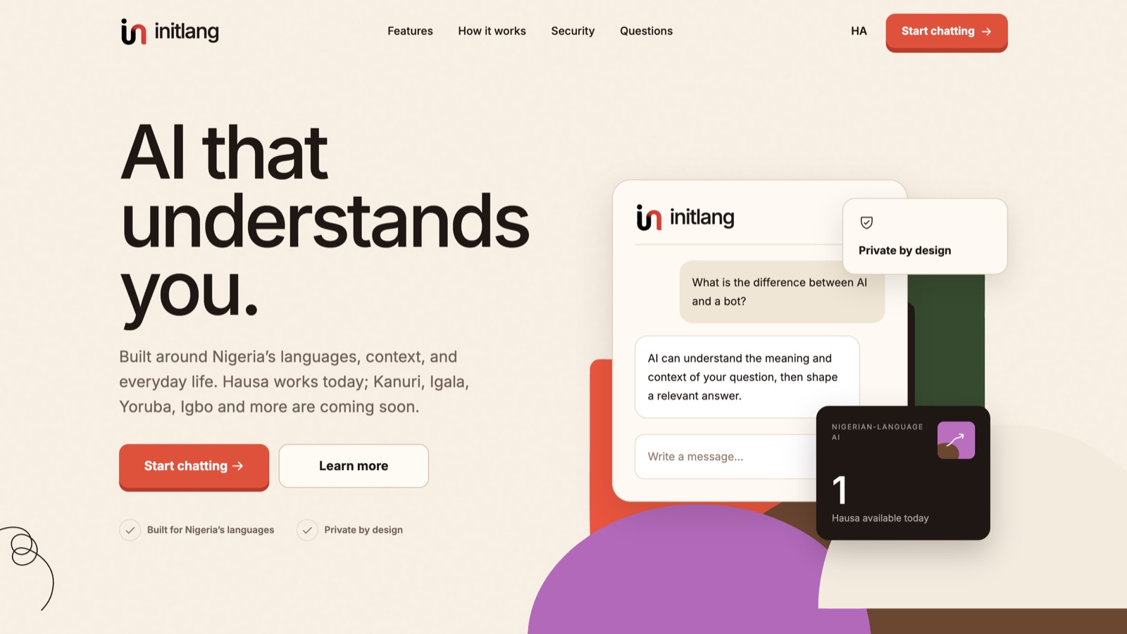 Initlang Nigerian-language AI interface