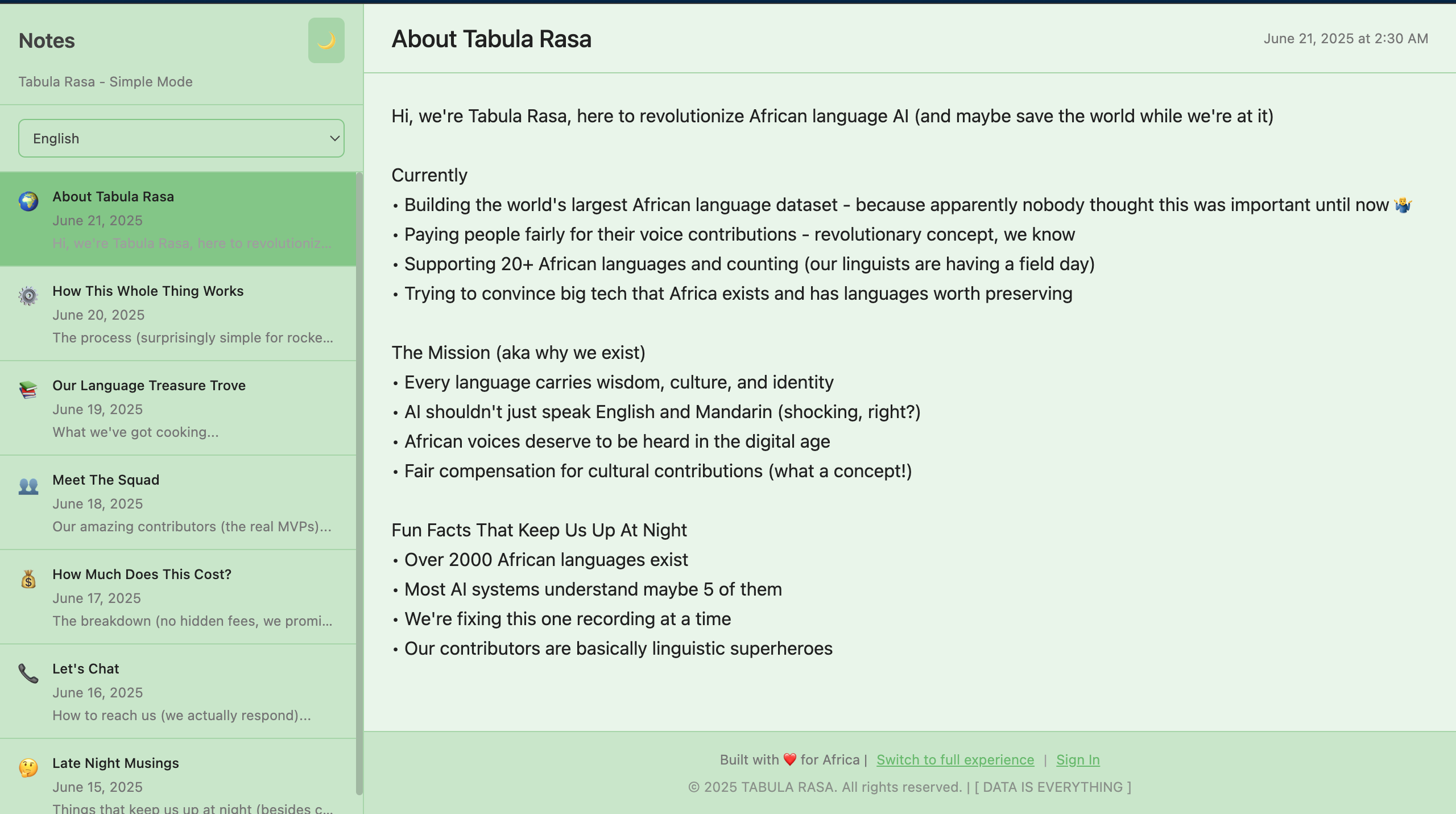 Tabula Rasa landing page thumbnail