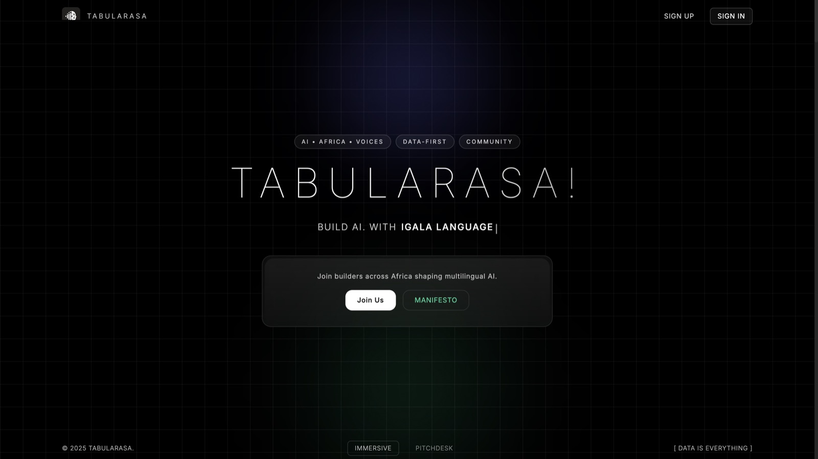 Tabularasa AI infrastructure interface